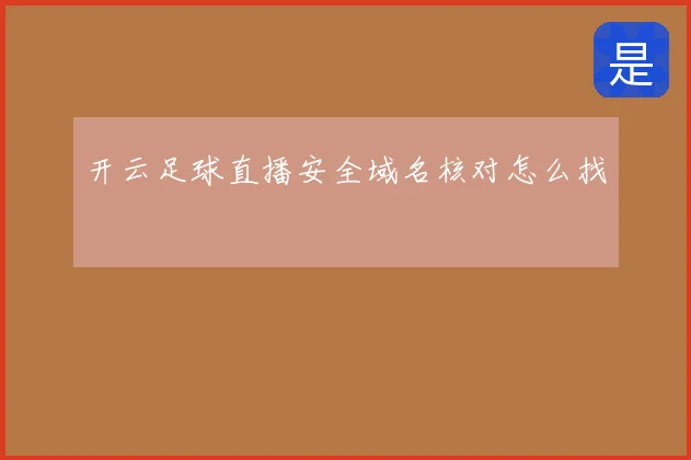 开云足球直播安全域名核对怎么找